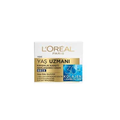 کرم ضد چروک شب لورال LOREAL مدل YAS UZMANI +30 KOLAJEN + KAMELYA YAGI