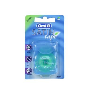 نخ دندان اورال بی ORAL-B مدل SATIN TAPE با طعم نعنا طول 25 متر