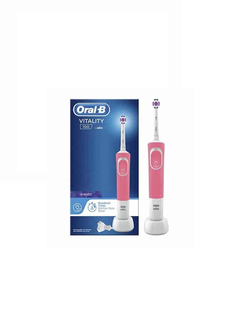 مسواک برقی اورال بی ORAL-B مدل VITALITY 100 3D WHITE رنگ صورتی