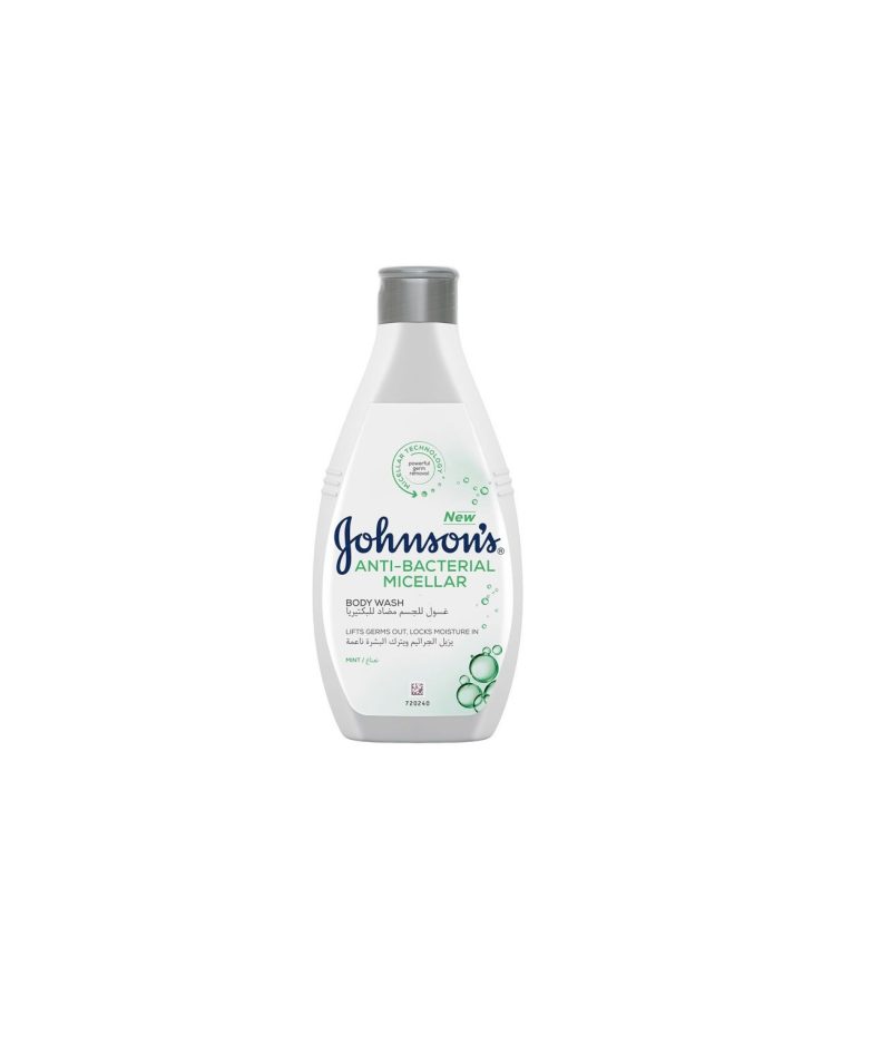 شامپو بدن آنتی باکتریال جانسون JOHNSONS مدل MICELLAR با رایحه نعنا