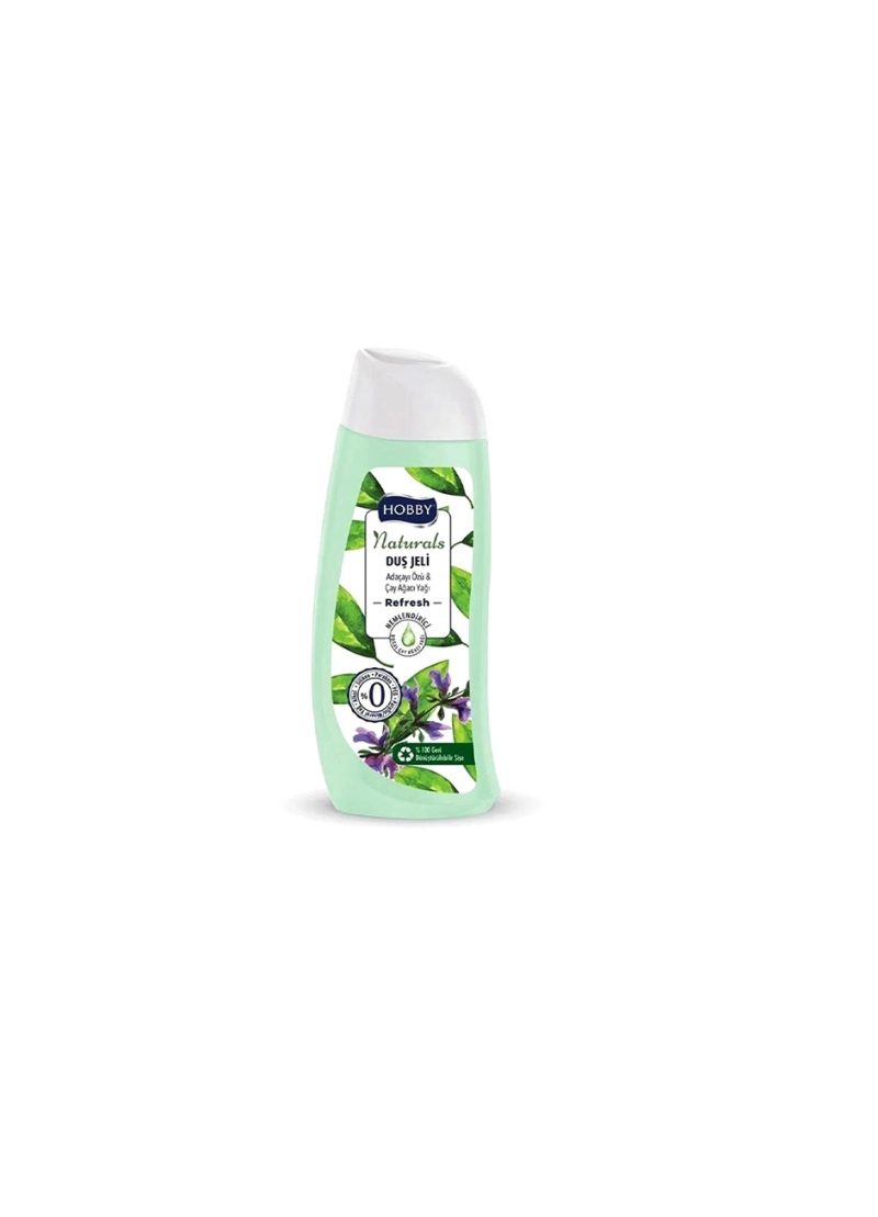 شامپو بدن هوبی HOBBY سری NATURALS مدل REFRESH حاوی عصاره مریم گلی و روغن درخت چای