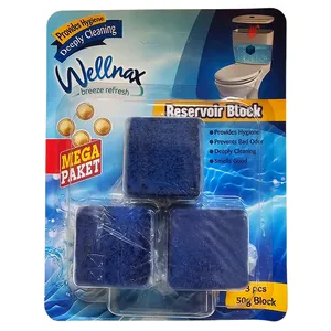 قرص مکعبی جرمگیر توالت فرنگی ولناکس Wellnax بسته 3 تایی 3*50 گرم