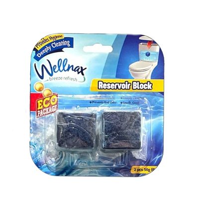 قرص مکعبی جرمگیر توالت فرنگی ولناکس Wellnax بسته 2 تایی 2*50 گرم