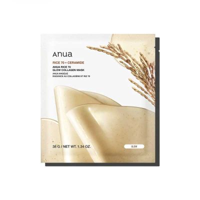 ماسک ورقه ای برنج و سرامید کلاژن دار آنوا Anua درخشان کننده و آبرسان