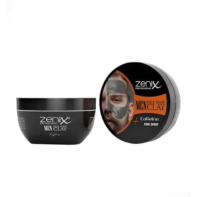 ماسک خاک رس و کافئین مخصوص آقایان زنیکس Zenix حجم 350 گرم