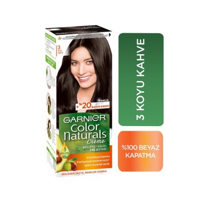 مشخصات-خرید-قیمت-فروش-کیت-رنگ-مو -گارنیر-شماره3-قهوه ای تیره -رز شاپ ارس