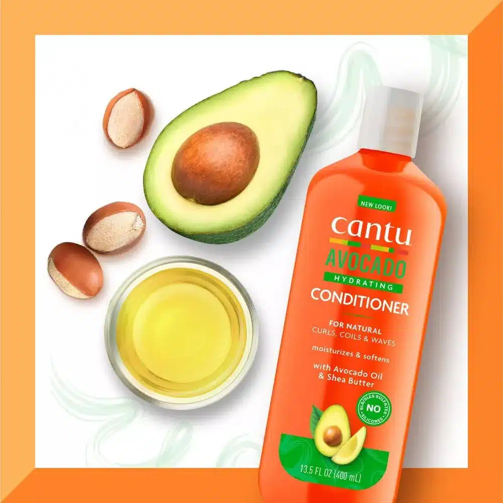 نرم کننده مخصوص موهای فر کنتو Cantu مدل Avocado حاوی روغن آوکادو و شی باتر حجم 400 میل