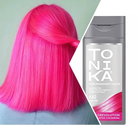 شامپو رنگ تونیکا Tohnika رنگ صورتی نئونی شماره 4.62 حجم 150 میل