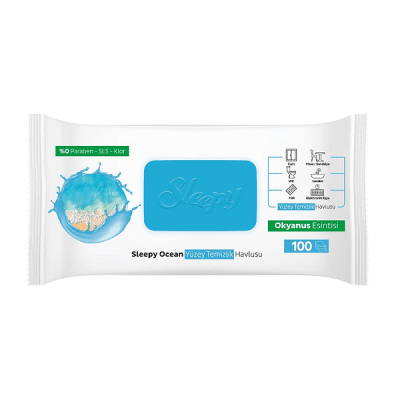 دستمال مرطوب چندکاره اسلیپی Sleepy رایحه اقیانوس بسته 100 عددی