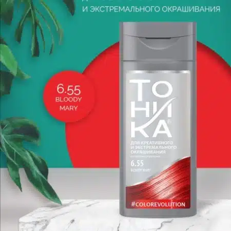 شامپو رنگ تونیکا Tohnika رنگ قرمز خونی شماره 6.55 حجم 150 میل