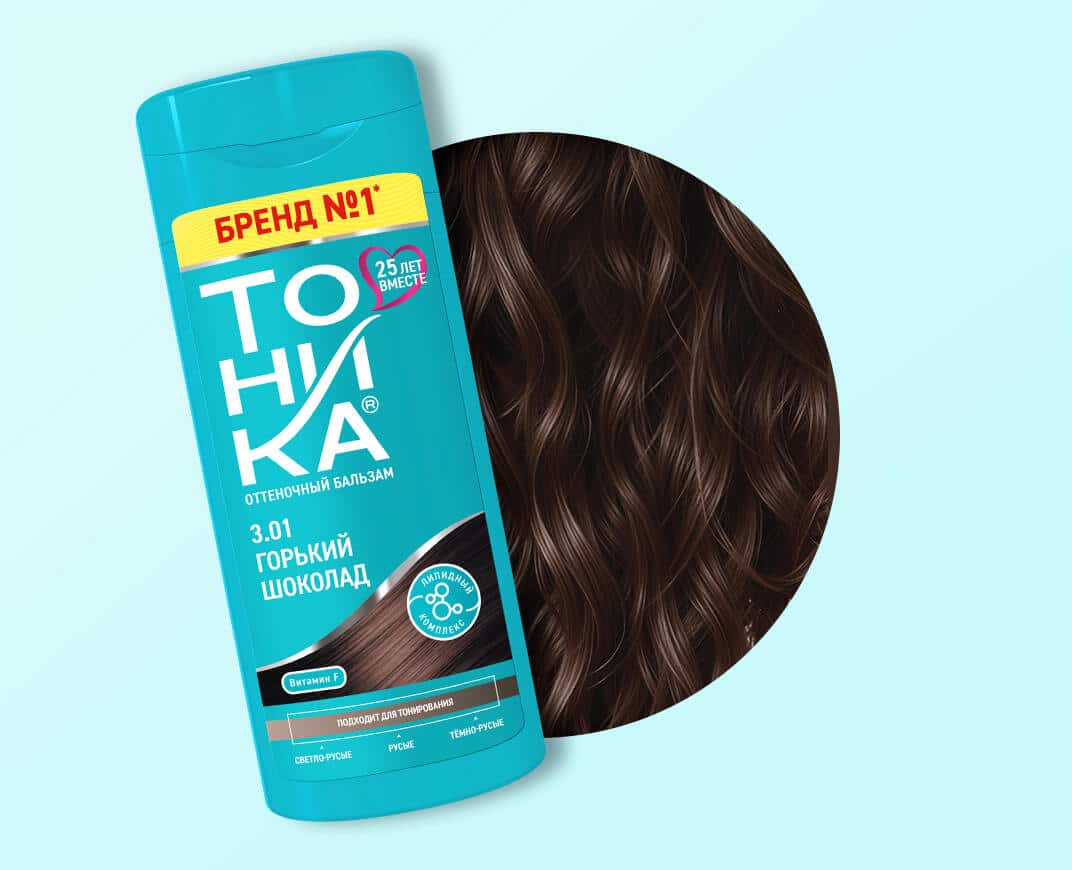 شامپو رنگ تونیکا Tohnika رنگ قهوه ای دودی شماره 3.01 حجم 150 میل
