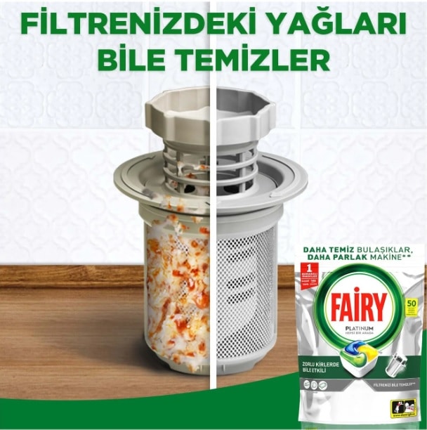 قرص ماشین ظرفشویی فیری Fairy مدل Platinum بسته 50 عددی