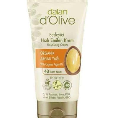 کرم مغذی و نرم کننده دست و صورت و بدن دالان دی اولیو DALAN D OLIVE بدون پارابن با رایحه روغن آرگان