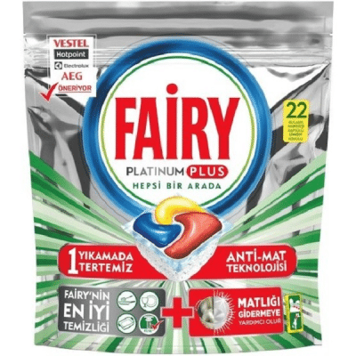 قرص ماشین ظرفشویی فیری Fairy مدل Platinum Plus بسته 22 عددی