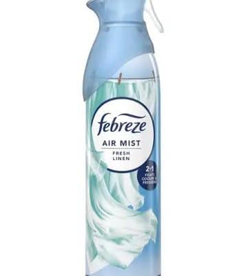 اسپری خوشبو کننده هوا فبرز FEBREZE مدل FRESH LINEN با رایحه کتان تازه، گل سفید، مشک نرم