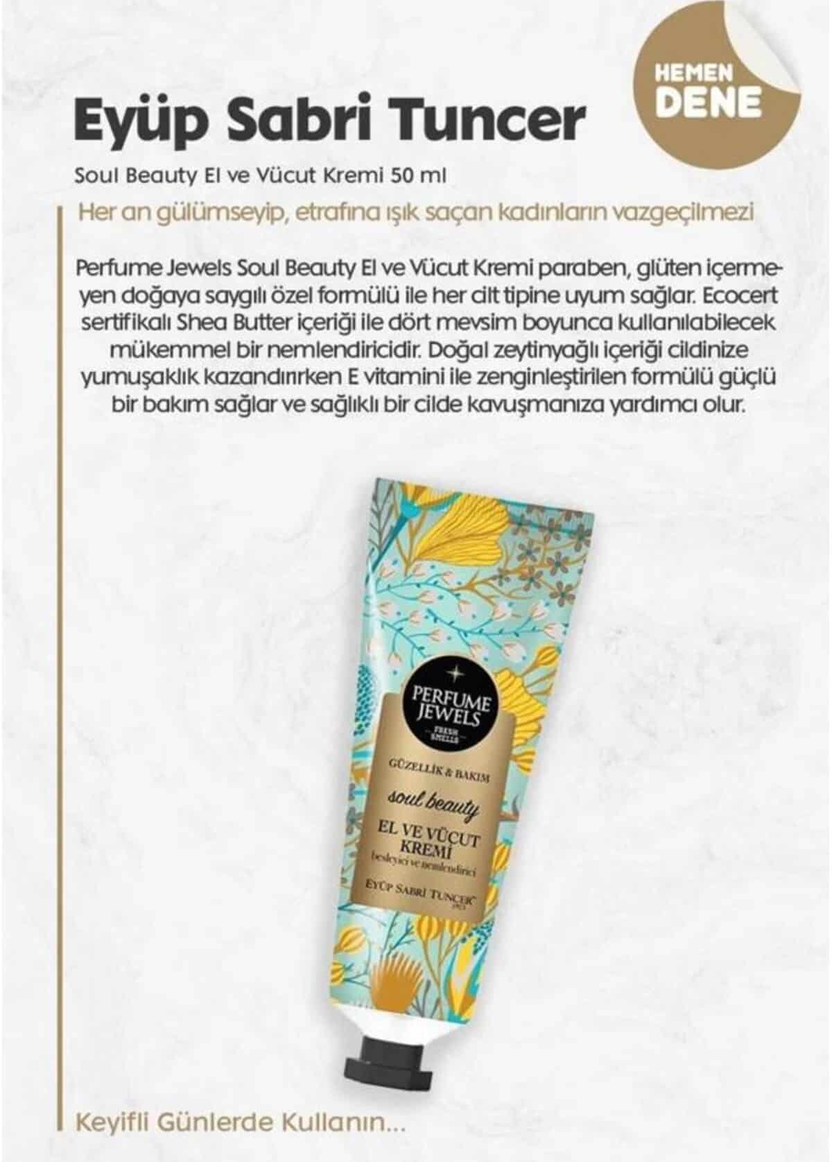 كرم دست و بدن ايوب صبری Eyup Sabri Tuncer رایحه Soul Beauty حجم ۵۰ میل