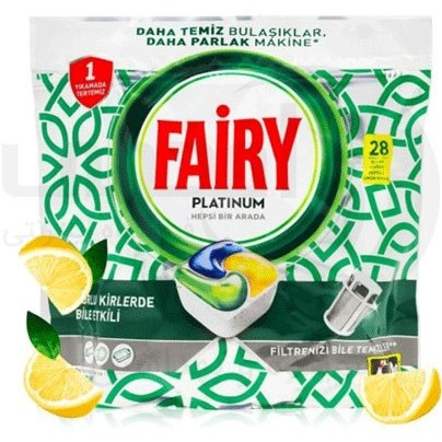 قرص ماشین ظرفشویی فیری Fairy مدل Platinum بسته 28 عددی