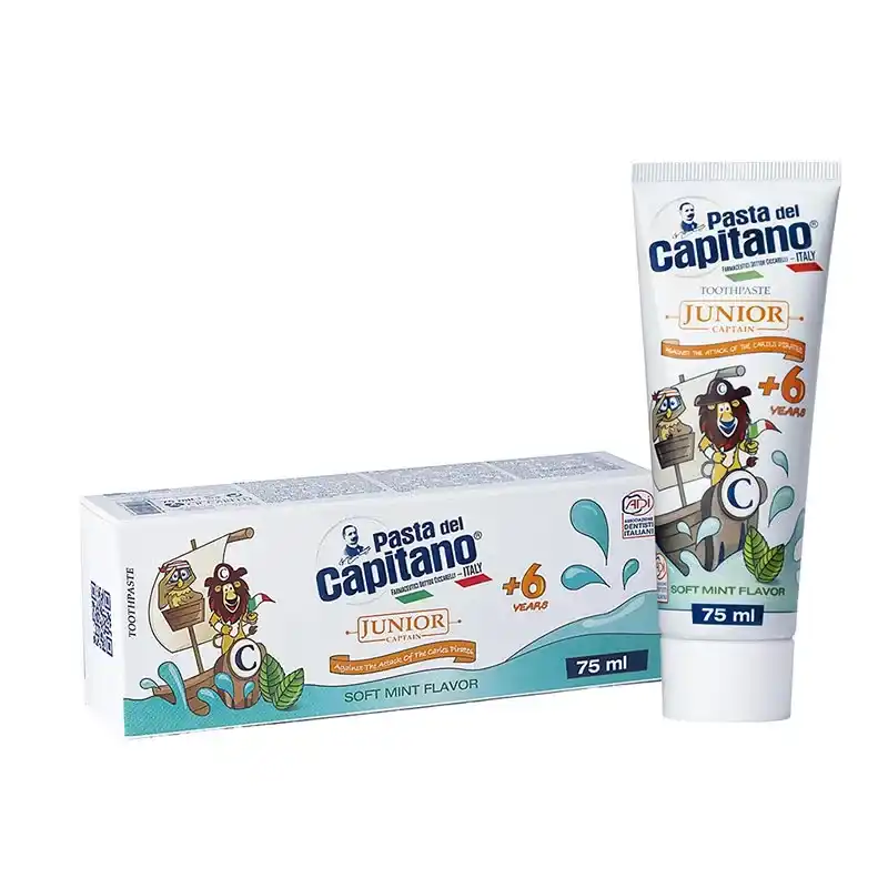 خمیر دندان کودک کاپیتانو Capitano مناسب بالای شش سال مدل Soft Mint حجم 75 میل