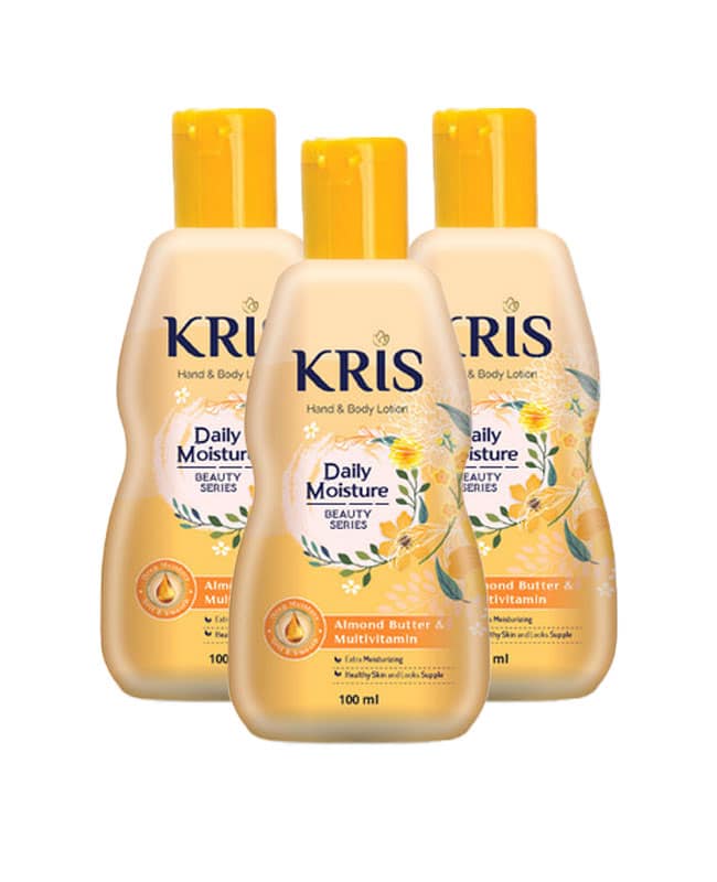 لوسیون بدن مرطوب کننده کریس Kris حاوی مولتی ویتامین و کره بادام حجم ۱۰۰ میل