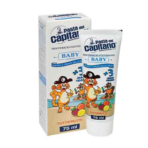 خمیر دندان کودک کاپیتانو Capitano مناسب بالای سه سال مدل Tuttifrutti حجم 75 میل