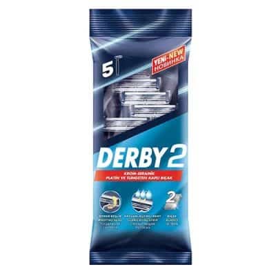 ژیلت دو تیغ دربی DERBY بسته 5 عددی با جنس تیغه پلاتینیوم مناسب آقایان و بانوان