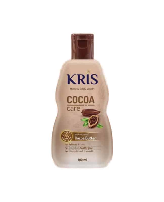 kris-body-lotion-cocoa-cream-dry-skin-100ml-rozshoparas لوسیون بدن کریس Kris مناسب پوست های خشک حاوی کرم کاکائو حجم 100 ميل