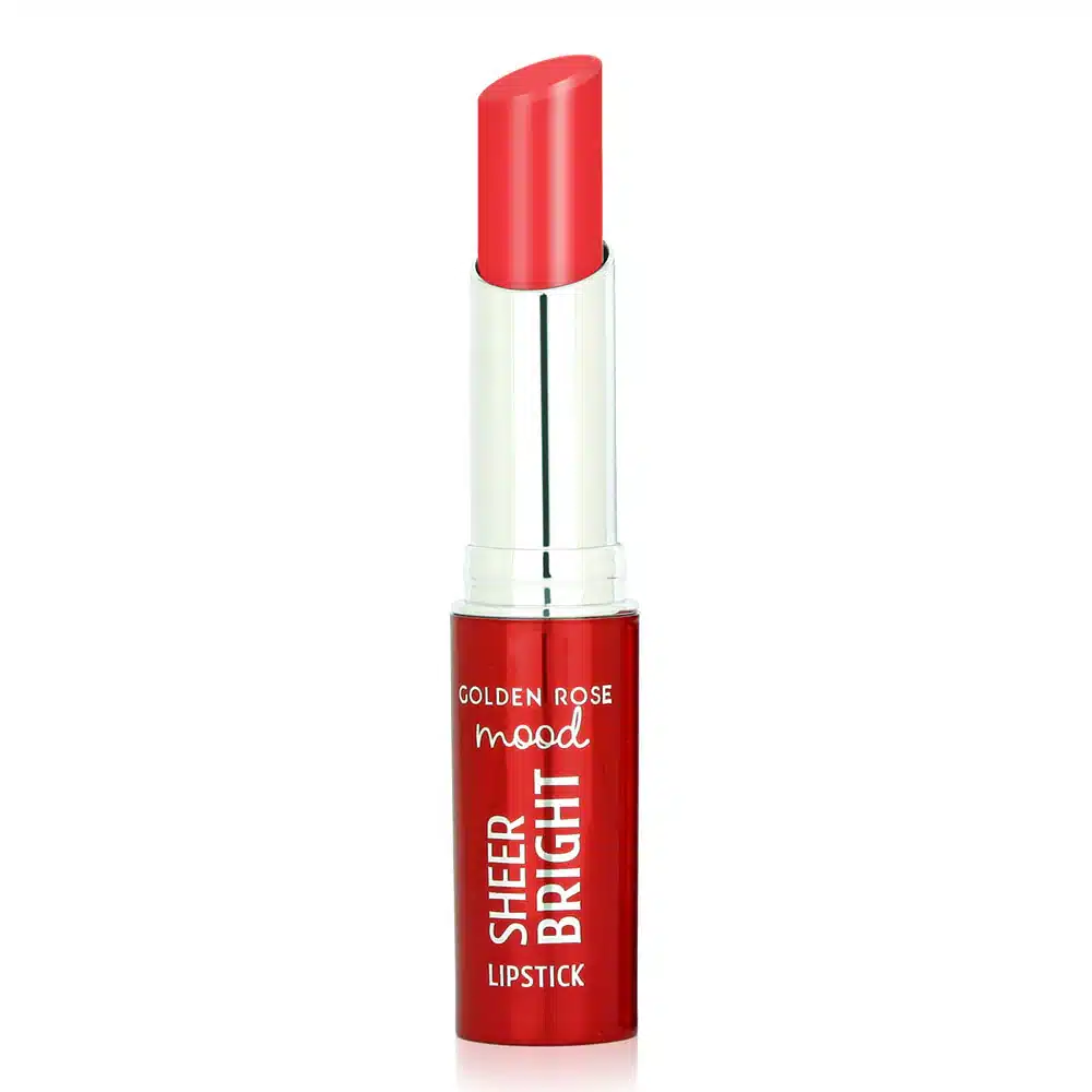 golden-rose-gloss-lipstick-coral-red-103-rozshoparas رژ لب براق گلدن رز Golden Rose رنگ Coral Red شماره 103