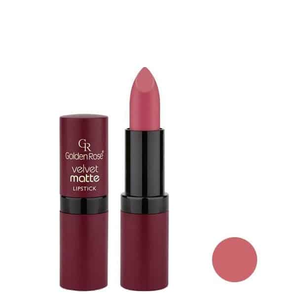 رژ لب جامد مات و مخملی گلدن رز Golden Rose شماره 12