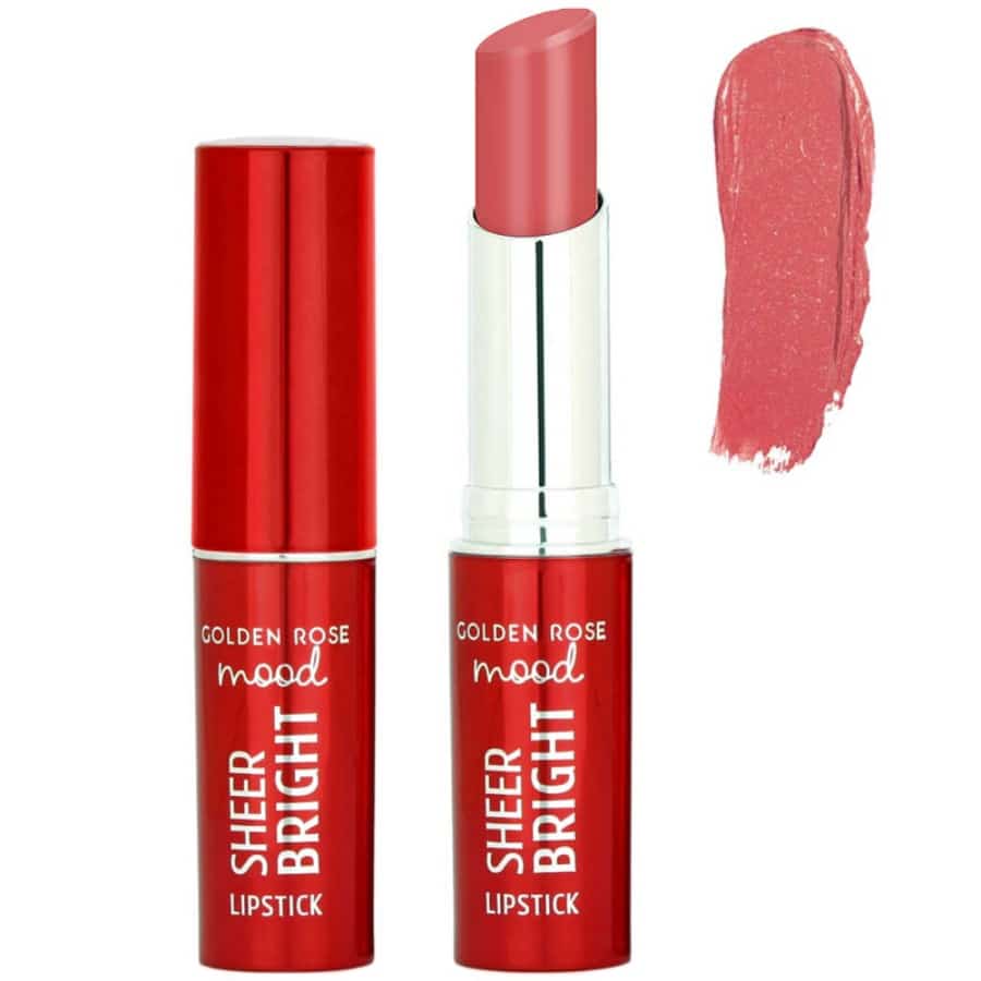 رژ لب براق گلدن رز Golden Rose رنگ Peachy Pink شماره 106