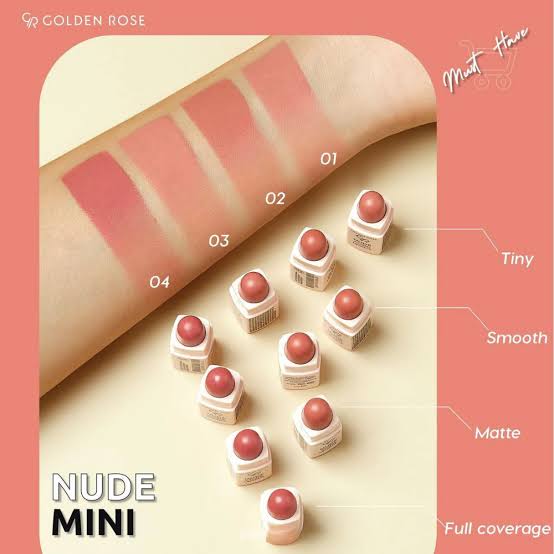 رژ لب جامد و مات مینی گلدن رز Golden Rose شماره 3