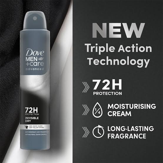 اسپری ضد تعریق مردانه داو Dove مدل Invisible Dry حجم 250 ميل