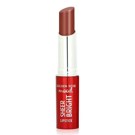 golden-rose-gloss-lipstick-hazelnut-105-rozshoparas رژ لب براق گلدن رز Golden Rose رنگ Hazelnut شماره 105