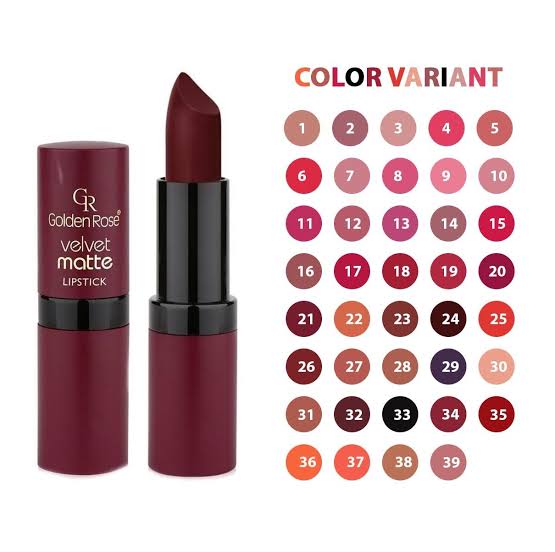 رژ لب جامد مات و مخملی گلدن رز Golden Rose شماره 18