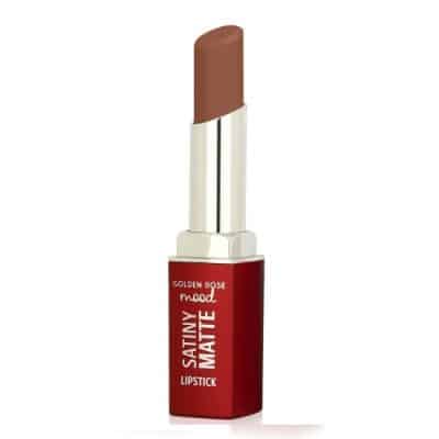 رژ لب مات بادوام ساتینی گلدن رز Golden Rose رنگ Bare Nude شماره 01