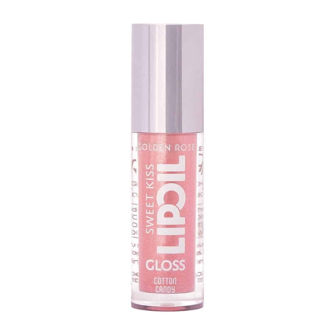 golden-rose-sweet-kiss-lip-oil-cotton-candy-01-rozshoparas روغن لب گلدن رز Golden Rose مدل Sweet Kiss رنگ Cotton Candy شماره 01