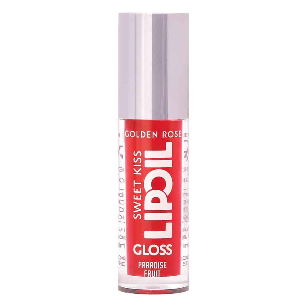 golden-rose-sweet-kiss-lip-oil-paradise-fruit-04-rozshoparas روغن لب گلدن رز Golden Rose مدل Sweet Kiss رنگ Paradise Fruit شماره 04