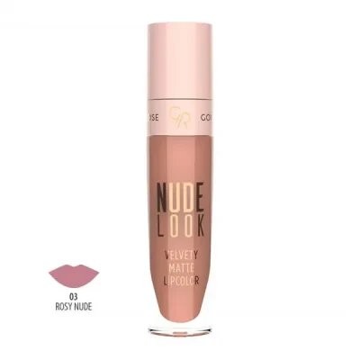 رژ لب مایع و مات گلدن رز Golden Rose شماره 3 رنگ Rosy Nude