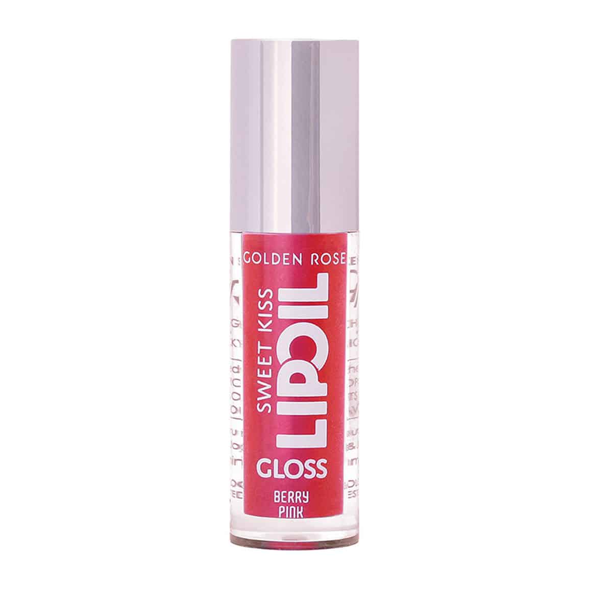 golden-rose-sweet-kiss-lip-oil-berry-pink-03-rozshoparas روغن لب گلدن رز Golden Rose مدل Sweet Kiss رنگ Berry Pink شماره 03