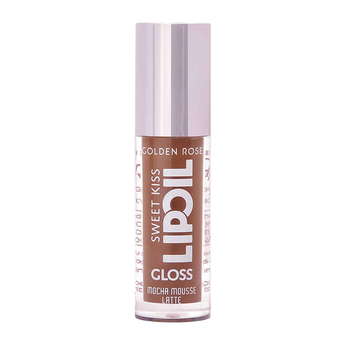 golden-rose-sweet-kiss-lip-oil-mocha-mousse-latte-05-rozshoparas روغن لب گلدن رز Golden Rose مدل Sweet Kiss رنگ Mocha Mousse Latte شماره 05