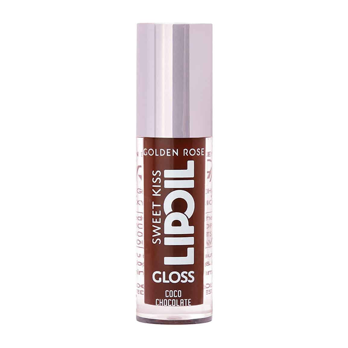 golden-rose-sweet-kiss-lip-oil-coco-chocolate-06-rozshoparas روغن لب گلدن رز Golden Rose مدل Sweet Kiss رنگ Coco Choclate شماره 06
