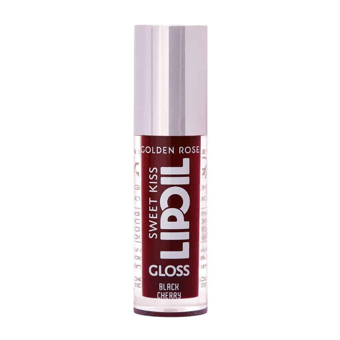golden-rose-sweet-kiss-lip-oil-black-cherry-08-rozshoparas روغن لب گلدن رز Golden Rose مدل Sweet Kiss رنگ Black Cherry شماره 08