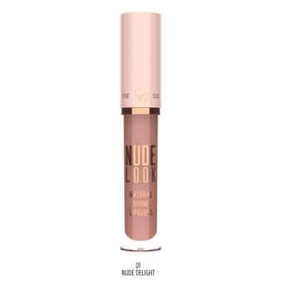 رژ لب مایع براق گلدن رز Golden Rose شماره 01 رنگ Nude Delight