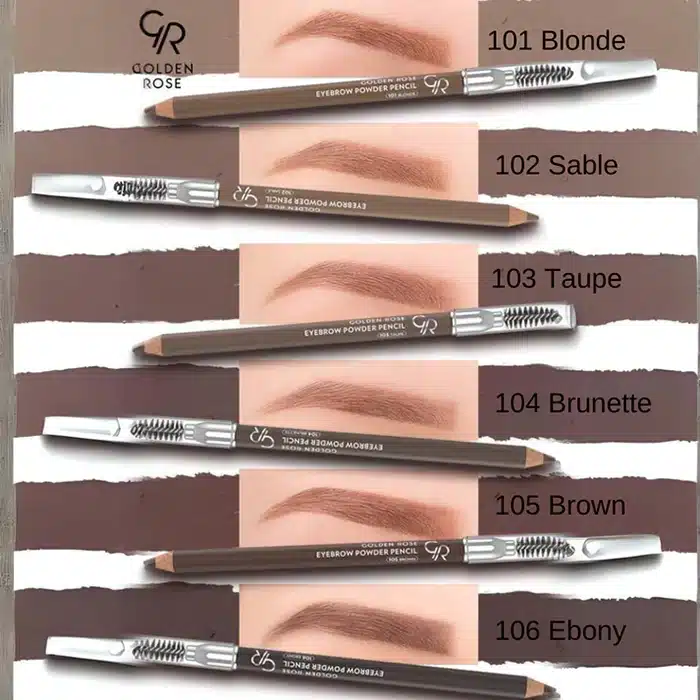 مداد ابرو پودری گلدن رز Golden Rose شماره 106 رنگ Ebony