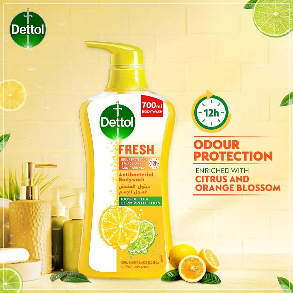 شامپو بدن دتول Dettol رایحه نارنج و شکوفه پرتقال حجم 700 میل