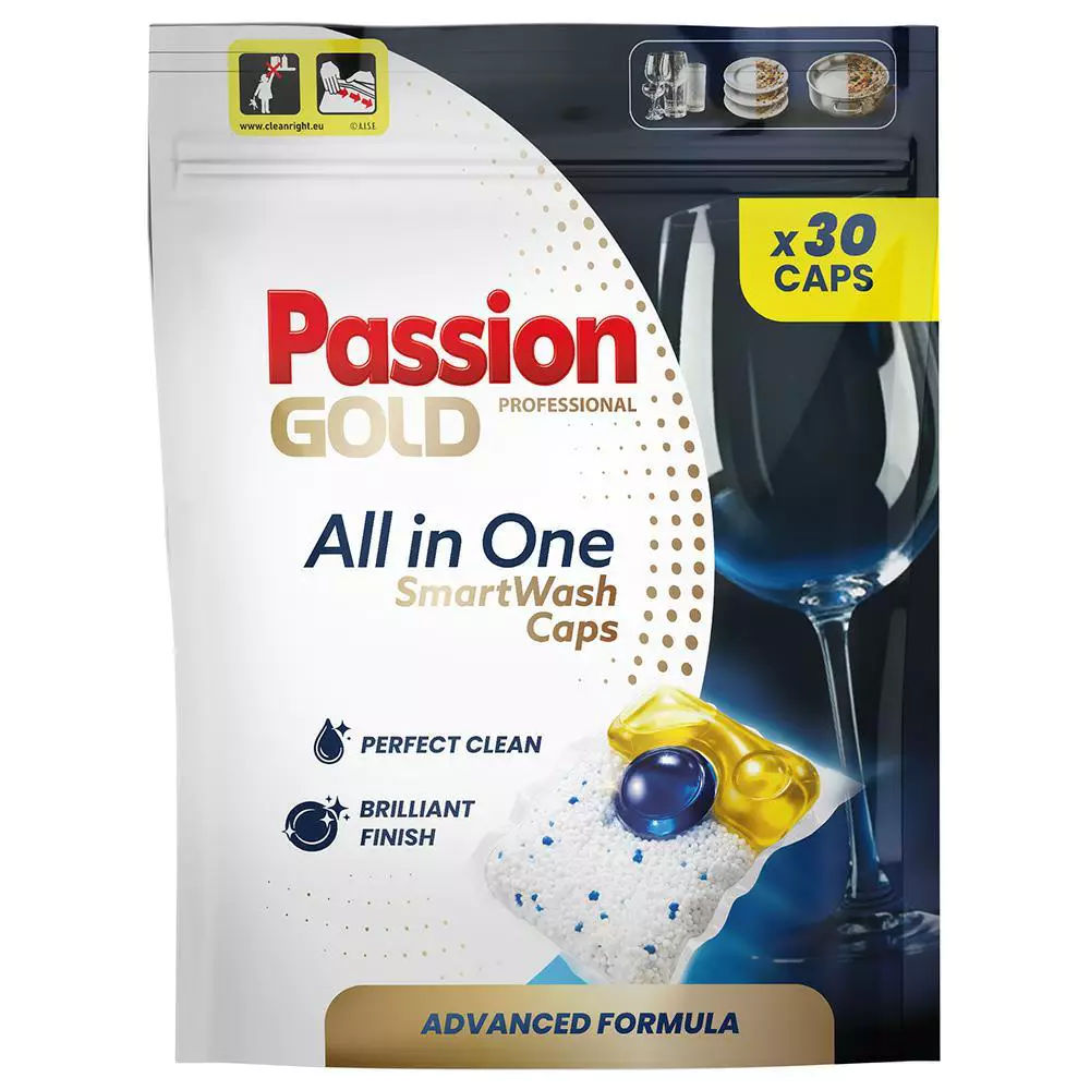 قرص ماشين ظرفشويى پازیون گلد Passion Gold مدل Smart بسته 30 عددى