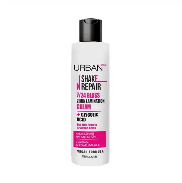 urban-care-shake-repair-laminating-shine-hair-cream-200ml-rozshoparas کرم موی لمینیت و براق کننده اوربن کر Urban care مدل SHAKE & REPAIR حجم 200 میل